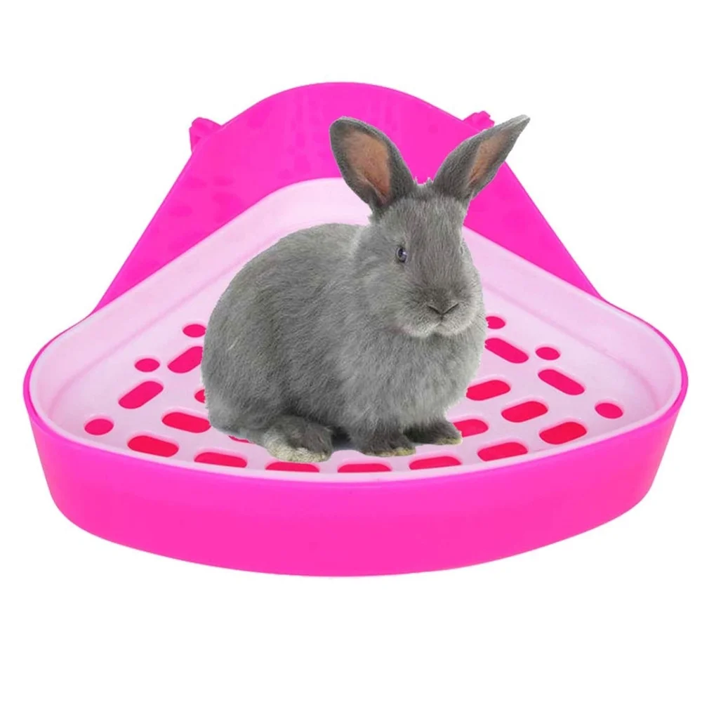 Triangle Fixable Pet Rabbit Hamsters Small Animal Toilet Potty Bowl Corner Clean Litter Trays Supplies images - 6
