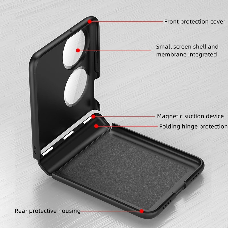 PC Magnetic Hinge Cover For Huawei P50 Pocket Phone Case Protective Film Ultra-thin funda for hw p50 pocket skin feel coque capa