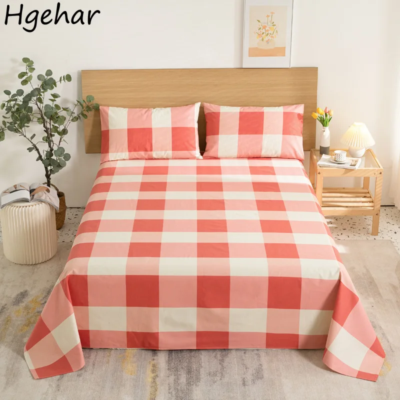 

Новинка простыня для односпальной и двуспальной кровати простые простыни в клетку хлопковые простыни на все сезоны для спальни мягкое дыша...