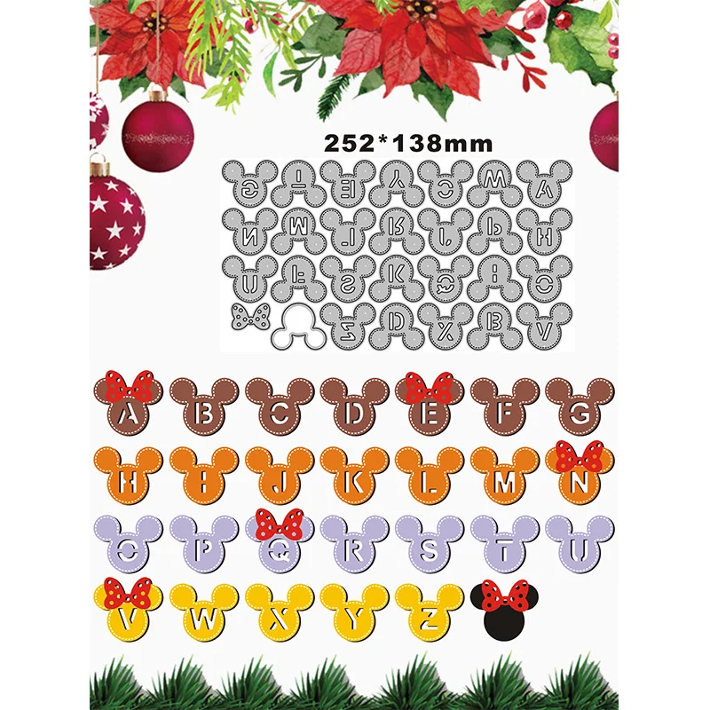 

Новинка 2022, металлические Вырубные штампы с изображением животного, мыши, алфавита для скрапбукинга, бумаги, рукоделия и изготовления карт, ...