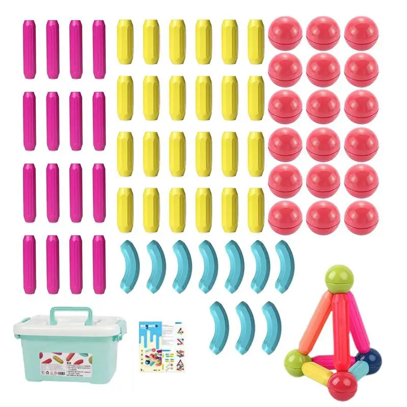 

Волшебные магнитные строительные блоки, 3D Магнитный Строительный набор, магнитные шарики, палочки, игры Монтессори, обучающие игрушки для д...