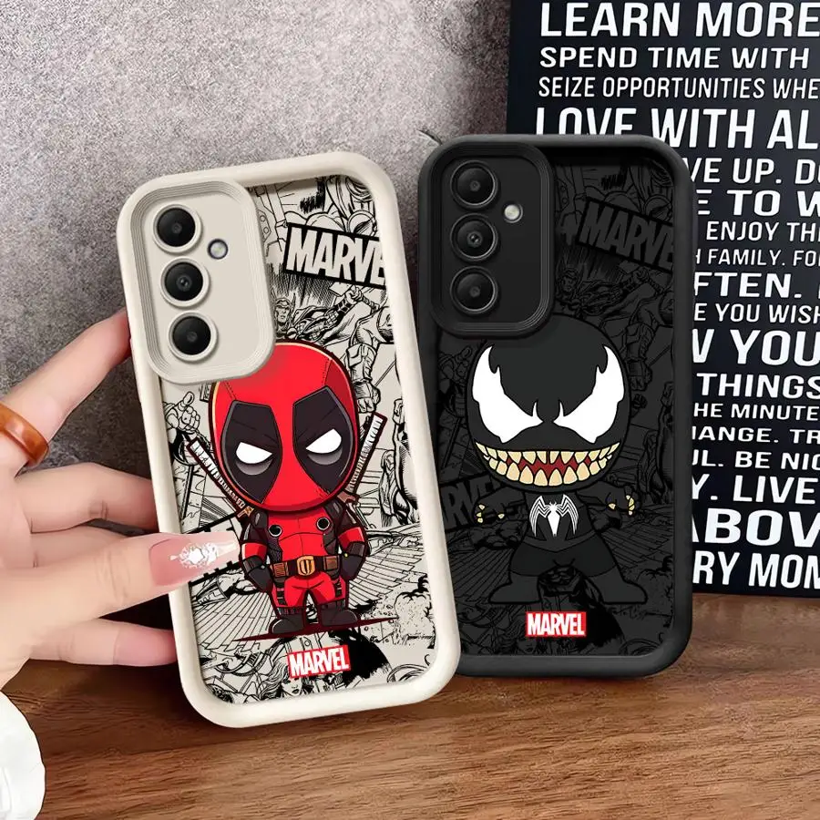 Чехол для телефона Marvel Deadpool Groot Samsung Galaxy A15 4G A53 A25 A54 A73 A55 A72 A71 A52 A52s A51 5G A35 Capa Coque Cover