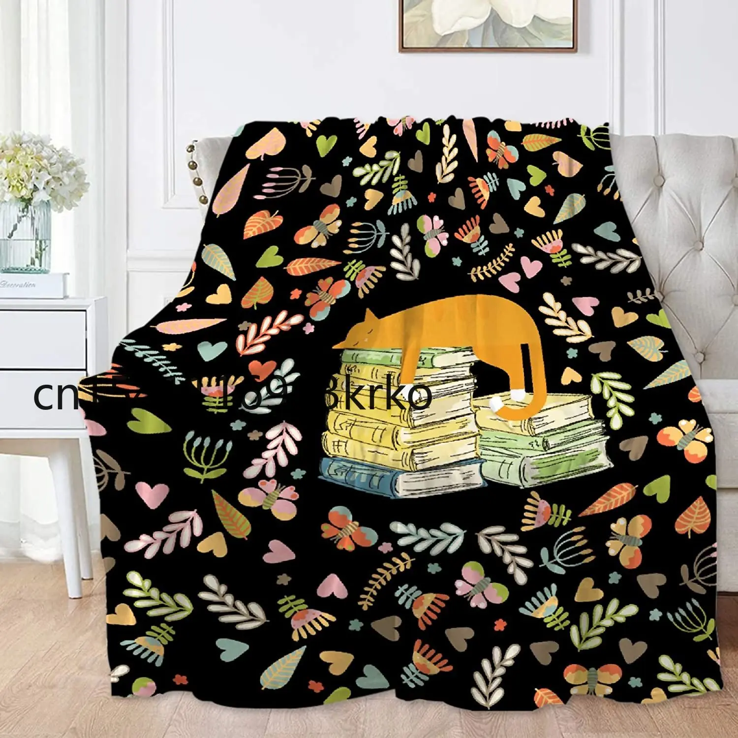 

Мягкое одеяло с милым котом и книжкой для кушетки, гобелен для кемпинга AllSeasons, домашний декор, подарки для детей, женщин, мужчин, пушистый уют...