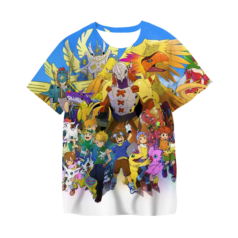 

Boys Summer T-shirts Digimon 3D Print Anime Tshirts 3-14 Years Children's Clothing Kids Short Sleeve Cartoon T Shirts Unisex Top