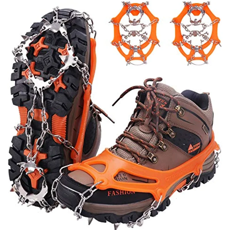 Crampons for Shoes with 19 Stainless Steel Spikes, Shoe Talons Anti - Slip Boots Spikes for Walking Jogging, Climbing and Hiking