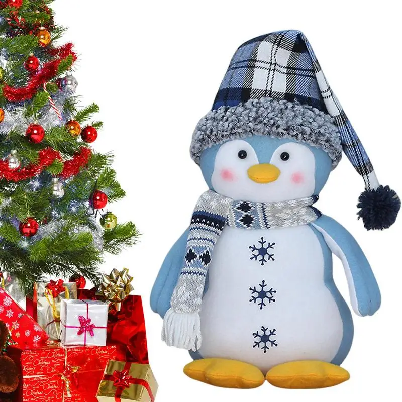 

Мягкий пингвин, искусственный плюш, Рождественское украшение, настольный камин, декор для Рождественского украшения, стол