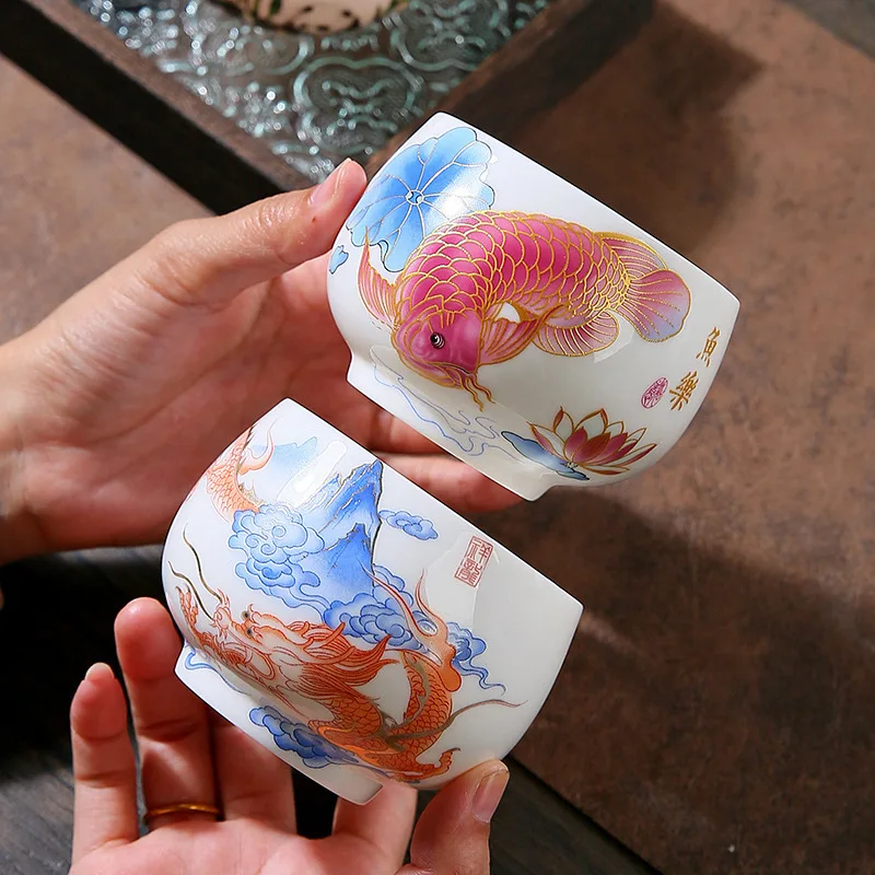 Фото Panda Fat Jade Master Cup Китайский стиль Чайная чашка Легкая роскошная ретро большая дегустационная чашка Домашний бизнес-подарок Чайная чашка №4