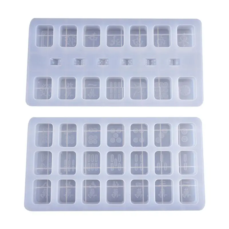 

DIY Crystal Epoxy Mould High Mirror for Creative Mahjong Shape Silicone Mold