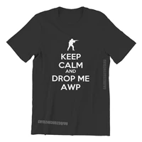 keep calm awp tshirts for men csgo counter strike global offensive shooter game tshirt novelty men t shirts comfortable new