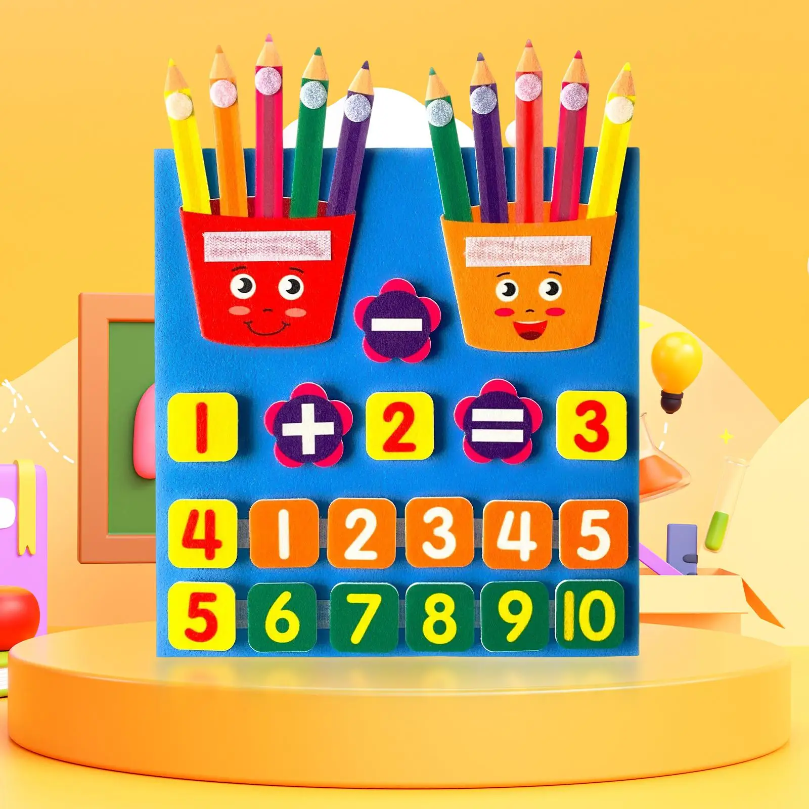 

Learning Numbers Felt Board Math Games Numbers Matching Pencil Counters for Travel Teaching Baby