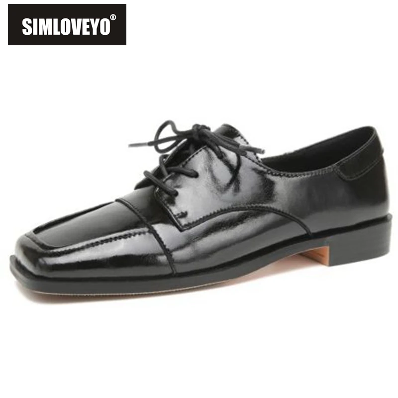 

SIMLOVEYO, весенние туфли-лодочки в стиле ретро для отдыха, искусственные туфли-лодочки с квадратным носком на низком массивном каблуке, на шнур...