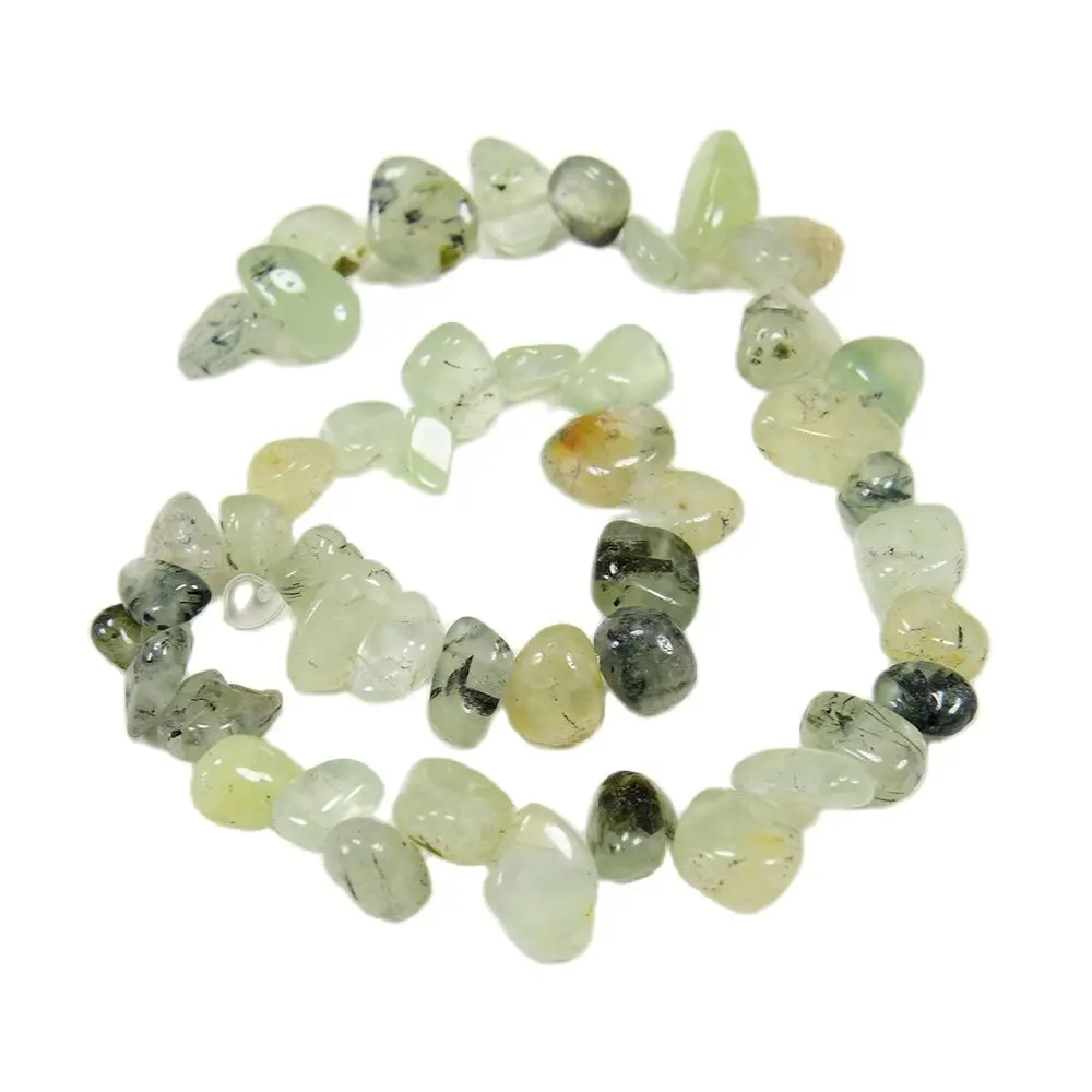 

APDGG 5 Strands Natural Green Prehnite Stone Polished Top-drilled Freeform Nugget Loose Beads 15.5" Strand Jewelry Making DIY