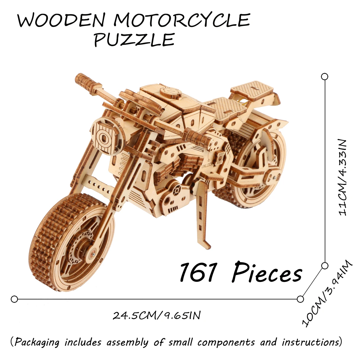 3D деревянные пазлы DIY мотоцикл головоломка настольное украшение деревянное