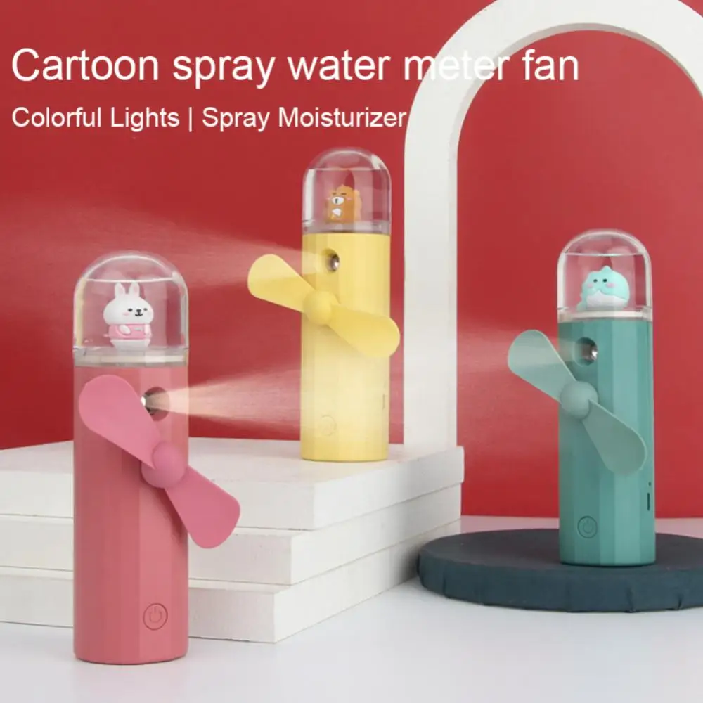 

Cartoon Fans Portable Handheld Mini Fan Spray Rehydration 30ml USB Charging For Student Dormitory Outdoor Cooling Appliances