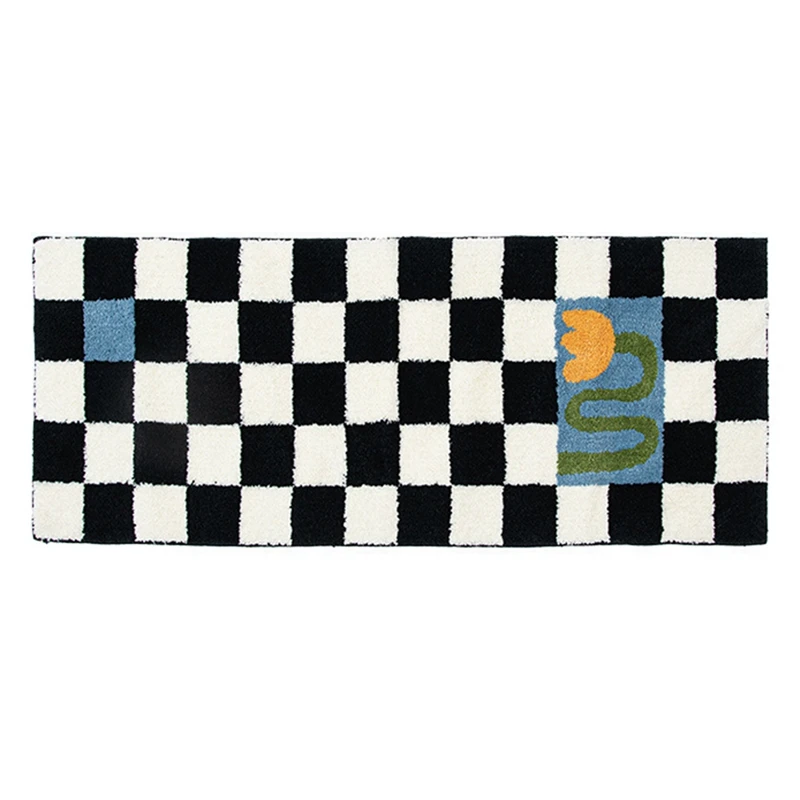 

Прикроватный длинный ковер с цветочным рисунком, нескользящий напольный коврик для гостиной, полосатые коврики, мягкие коврики для спальни