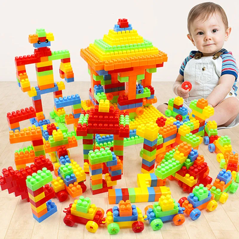 

DIY Building Blocks Kids Assembling Toys Brick Bulk Set Assembles Particles Kids Creative Colorful Brick Toys for Children Gift