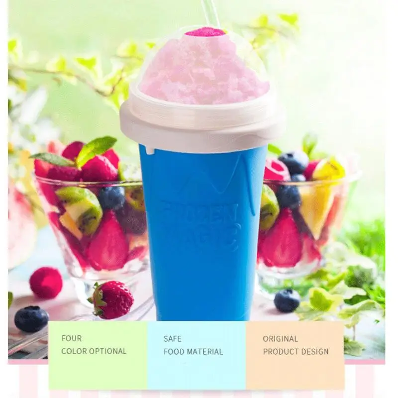 

350ml Silicone Cup Quick-frozen Slushy Ice Cream Maker Cup Smoothies Layer Slushy Cups Ice Cream Maker Squeeze Slush Cooling Cup