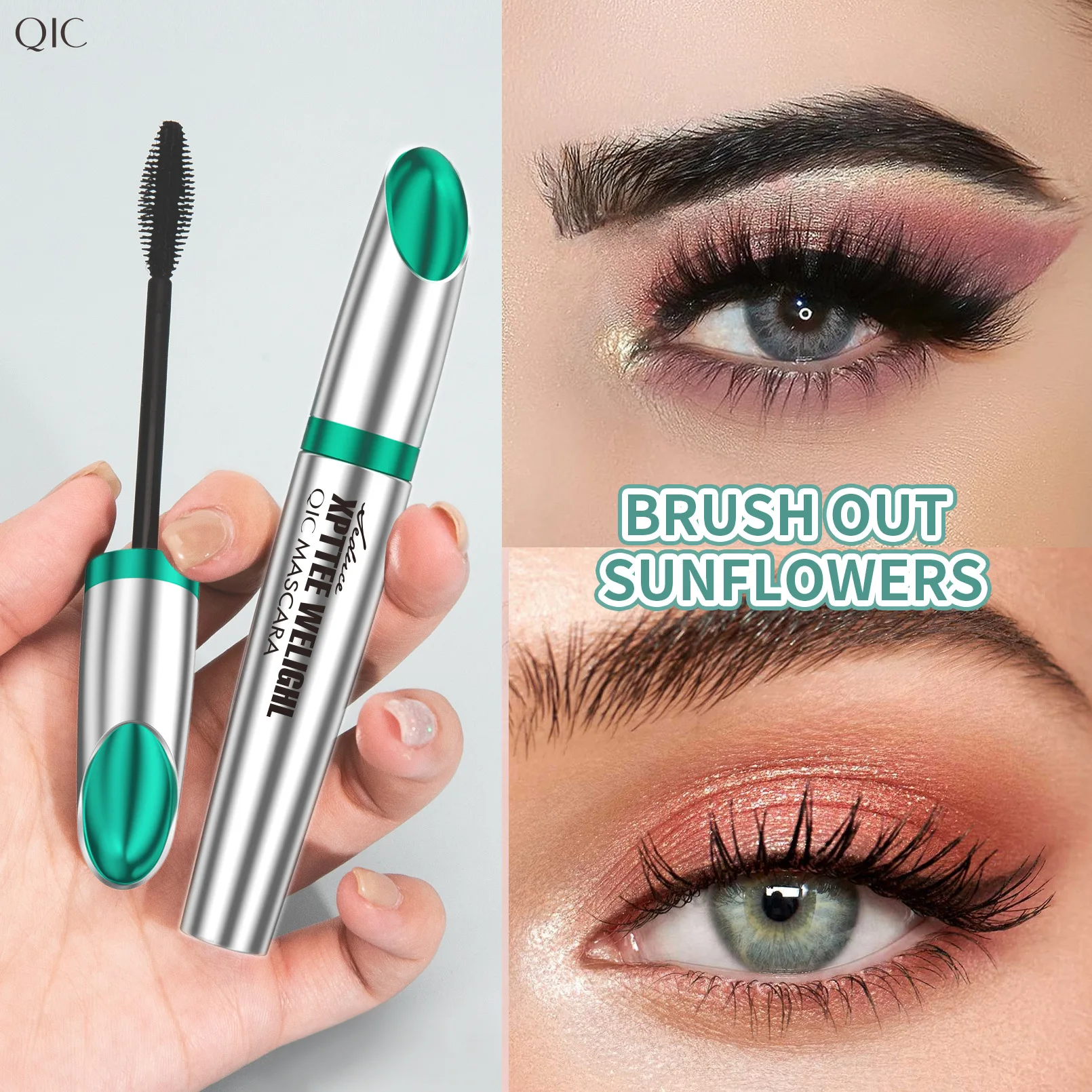 QIC Green Devil Mascara 4D Long Thick And Curling Waterproof Non-staining European And American Makeup