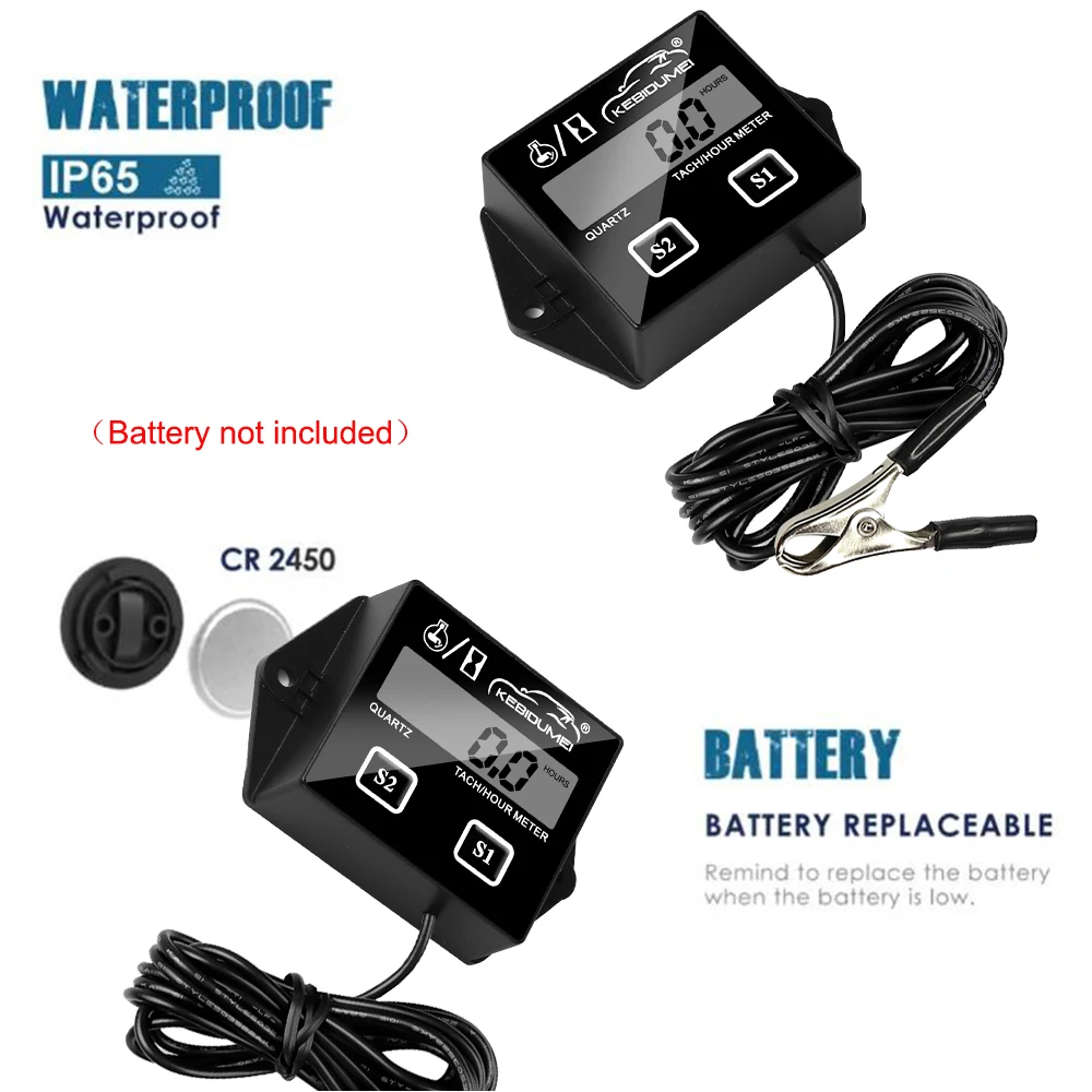 Тахометр съемный Kebidumei цифровой тахометр двигателя со съемным аккумулятором с