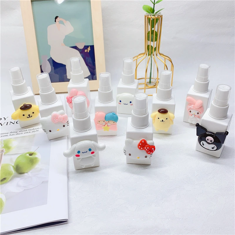 

Sanrio Anime Cartoon Perfume Spray Bottle Kuromi Hello Kitty Girl Press Bottled Portable Split Spray Bottle Children's Toy