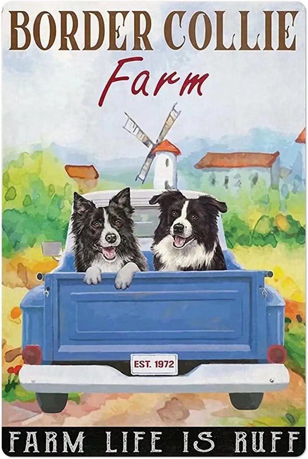 WZVZGZ деревенский Ретро металлический жестяной знак граница колли ферма Life is Ruff