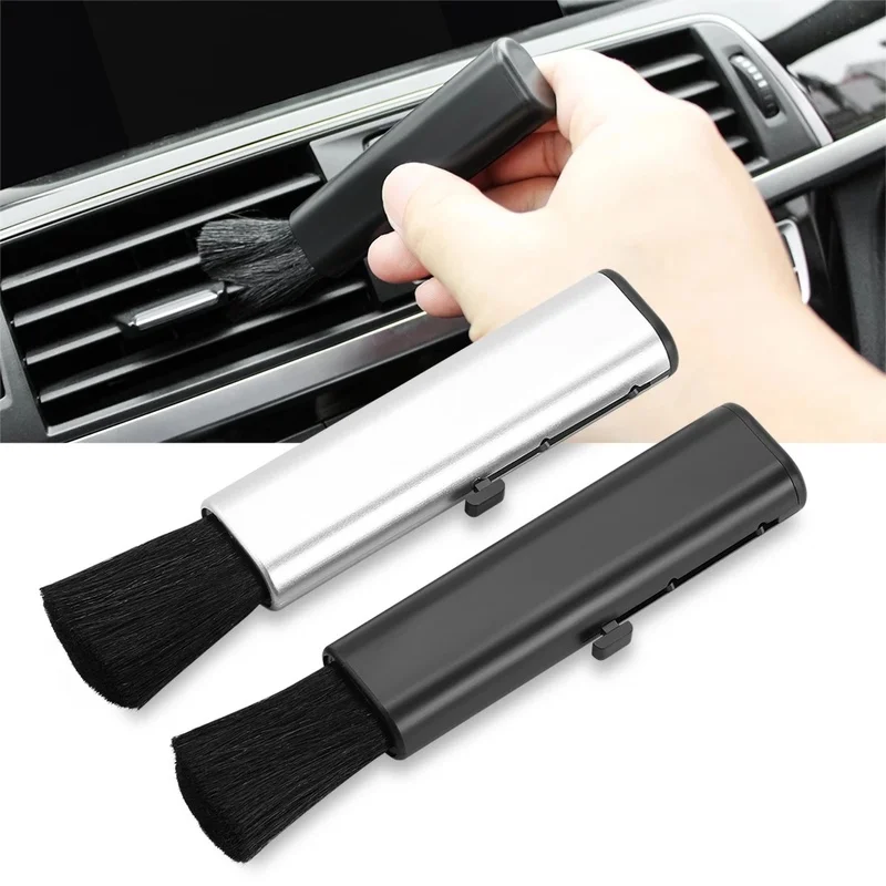 

Car Detail Cleaning Retractable Brush for Dashboard Air Conditioner PC Keyboard Universal Cleaning Soft Wool Small Brushes