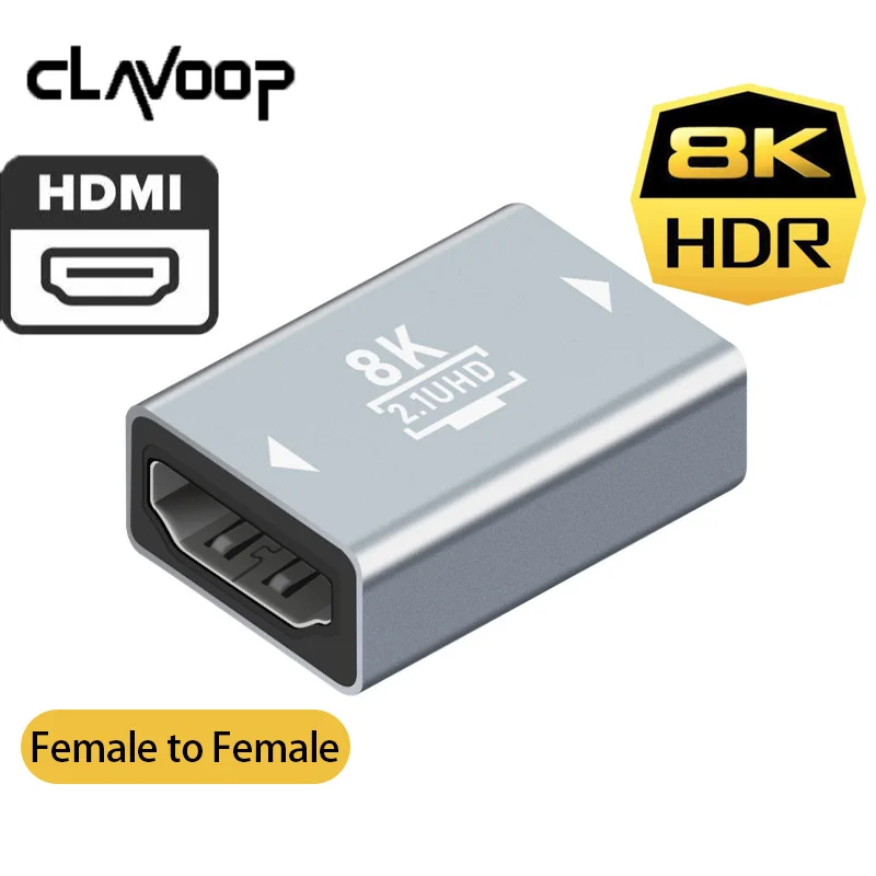 

CLAVOOP HDMI Extension Adapter 4K 8K HDMI-Compatible Female to Female Aluminum shell Converter for TV Box Laptop Display PS4 3