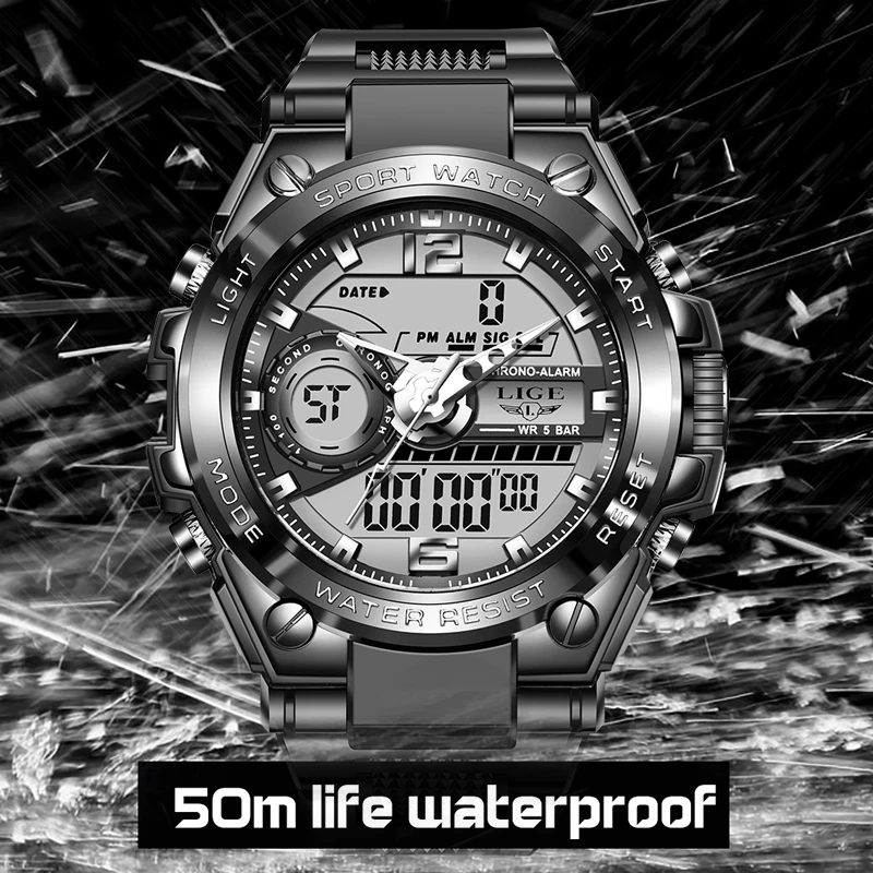 LED Alarm Clock Sport Watch Men Military Watch Top Brand 50m Waterproof Wristwatch Male relogios masculino Sport Watch Men