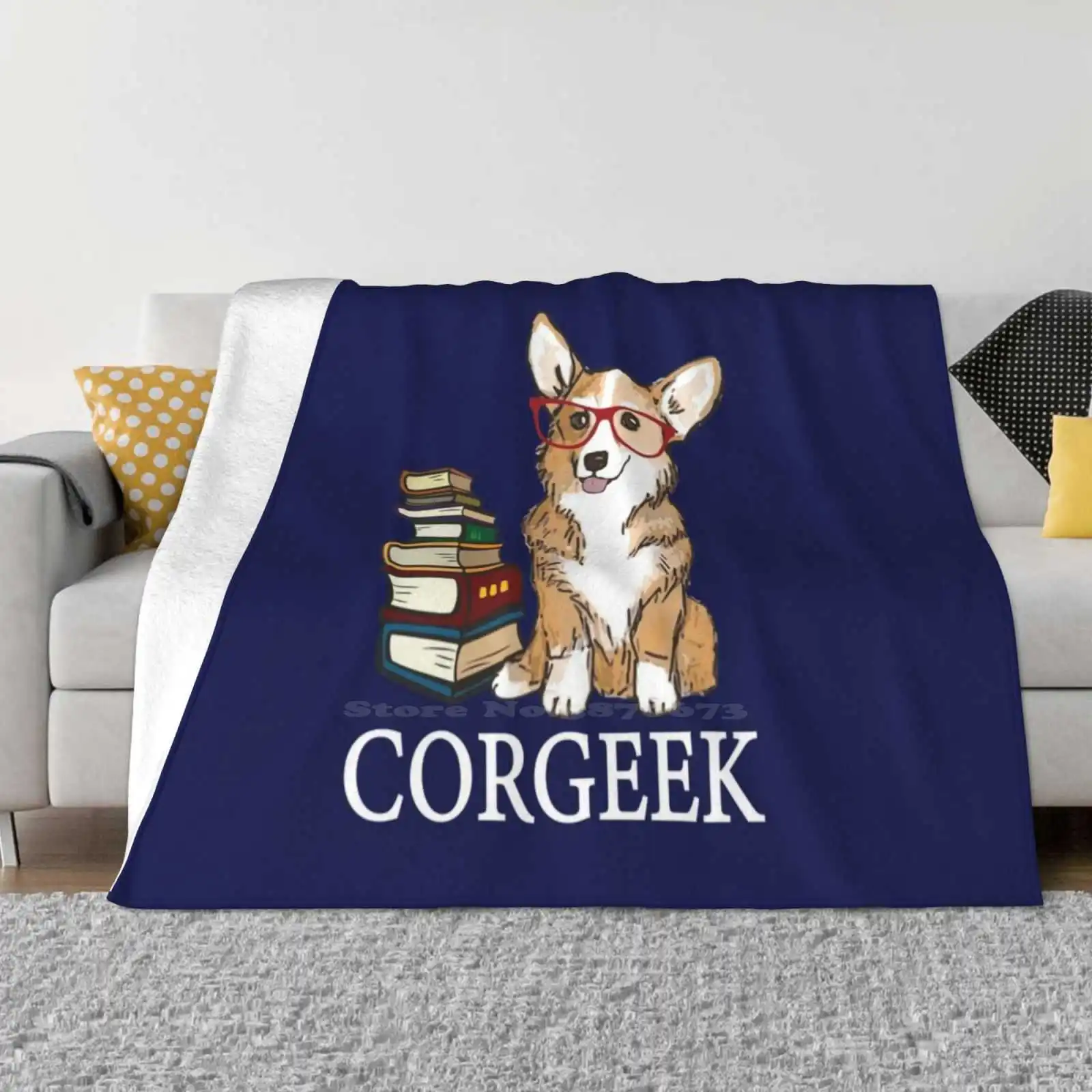 

Corgi для любителей книг, чтения книг, читателей или учителей английского языка-одеяло Corgeek, мягкое теплое дорожное портативное одеяло Corgi