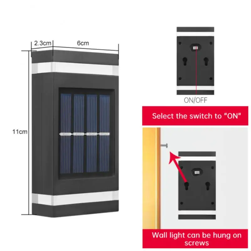

Светящаяся лампа на солнечной батарее, светодиодное наружное настенное бра светильник 6, водонепроницаемый супер яркий светильник на солнечной батарее, лампы