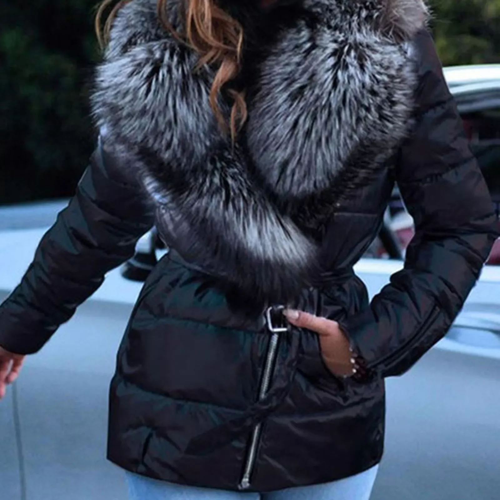 NEW IN 2021 Women Parka  Winter  Big Fur Collar  Down Coat Female Thick Warm Hooded Jackets Veste femme winter jacket women