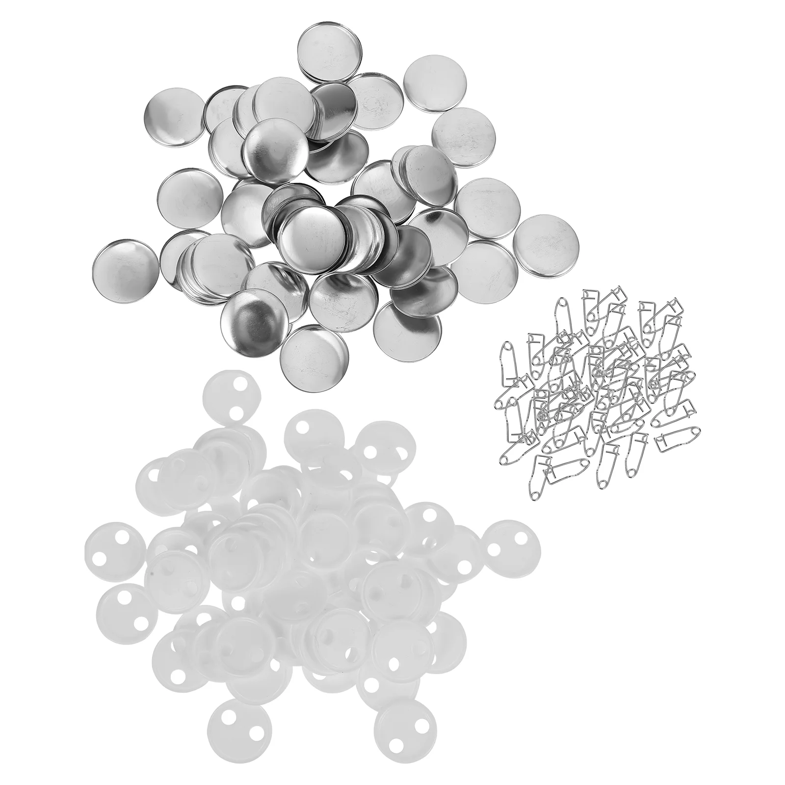 

100 Sets Round Pin Badges Lapel DIY Craft Button Photo Ornament Acrylic Tags Brooch Clear Making Kit Blank Parts