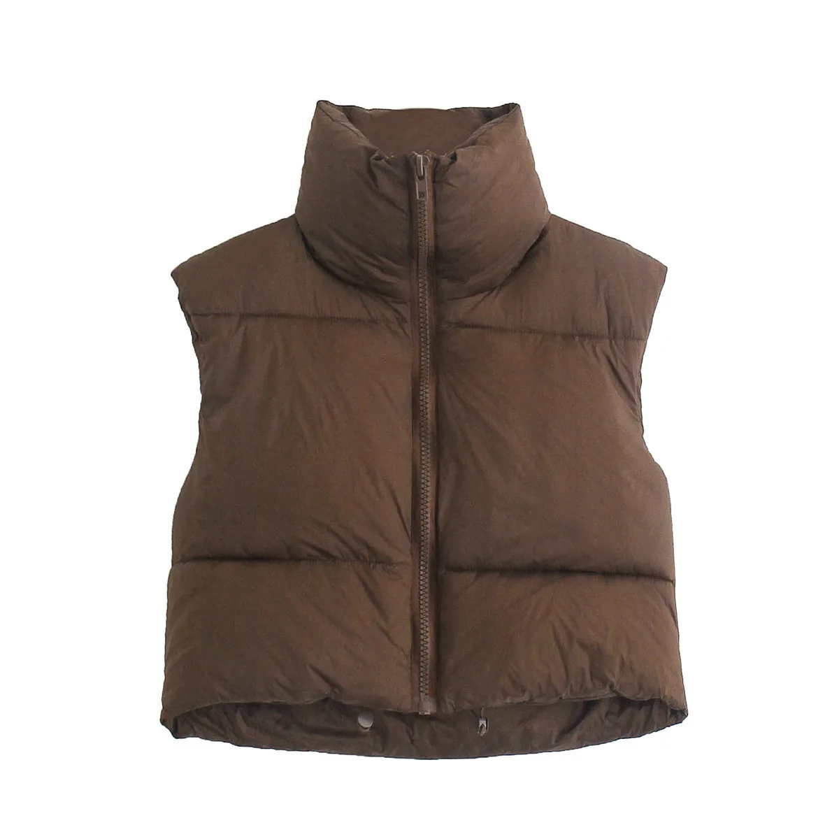 Puffy Vest Women Zip Up Stand Collar Sleeveless Lightweight Padded Cropped Puffer Quilted Vest Winter Warm Coat Jacket 2022 New