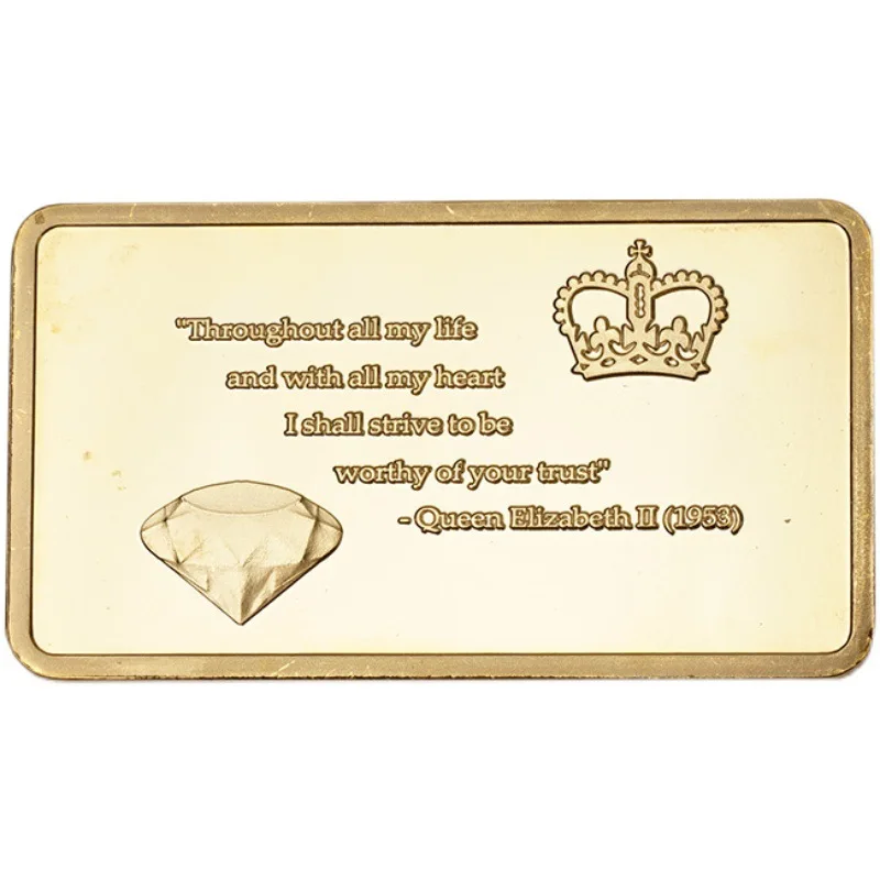 У нас есть более красивая золотая памятная монета ее величество королевы Елизаветы II, позолоченная сувенирная монета