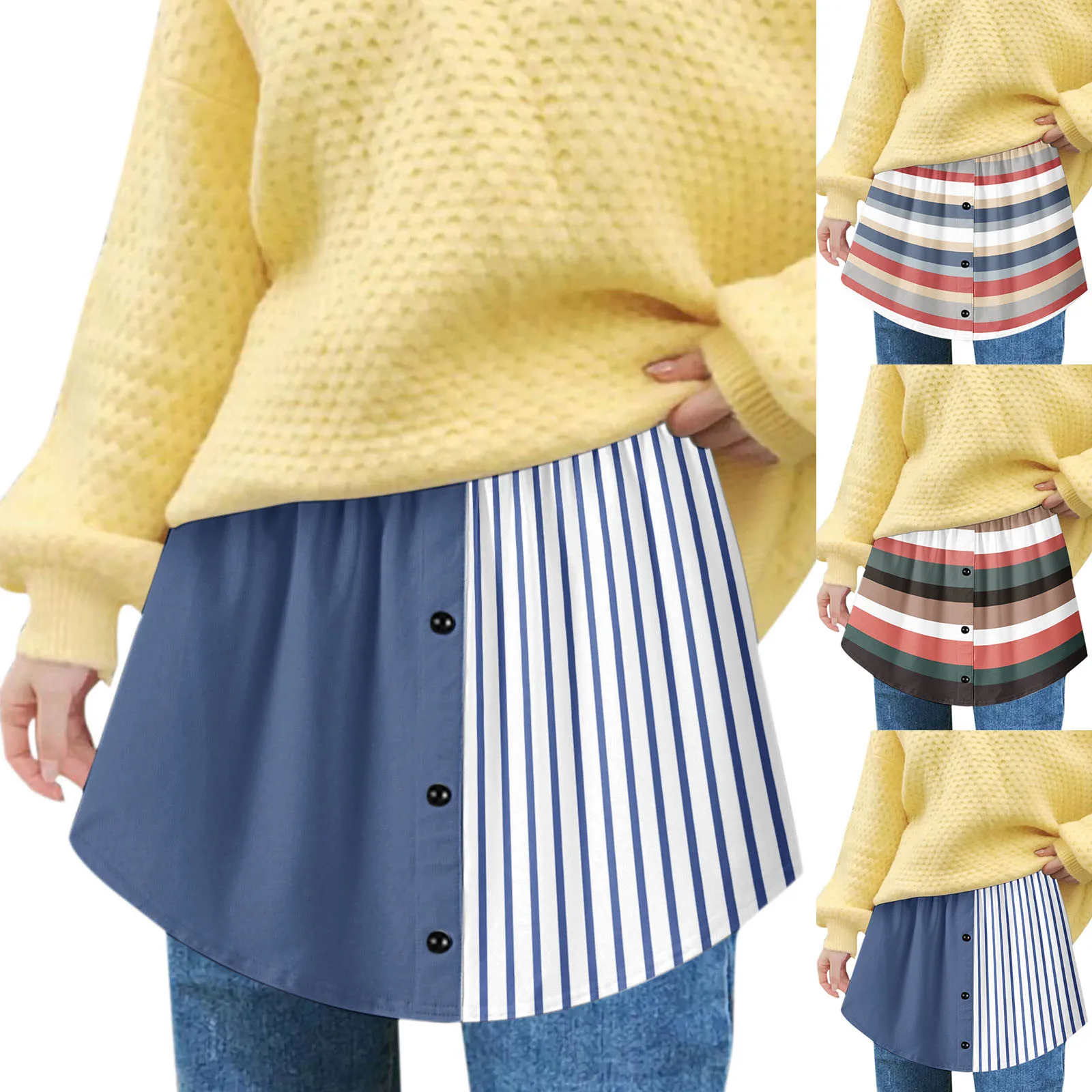 

Black Jean Skirt Band Bottom Dress Extender Women's Layering With Elastic Mini Lower Sweep Black Jean Skirt Maternity Skirts