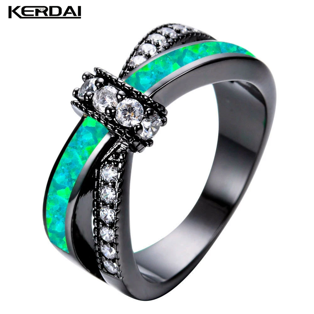 

Charm Female Round Ring Geometric Black Gold Wavy Diamond Engagement Anillos Bohemian Smooth Female Wedding Jewelry Accessories