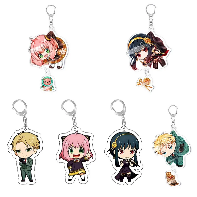 

Hot Anime Spy X Family Pendan Kawaii Cosplay Keychain Cartoon Print Acrylic Key Ring For Car Keyring Wholesale Jewelry Gifts
