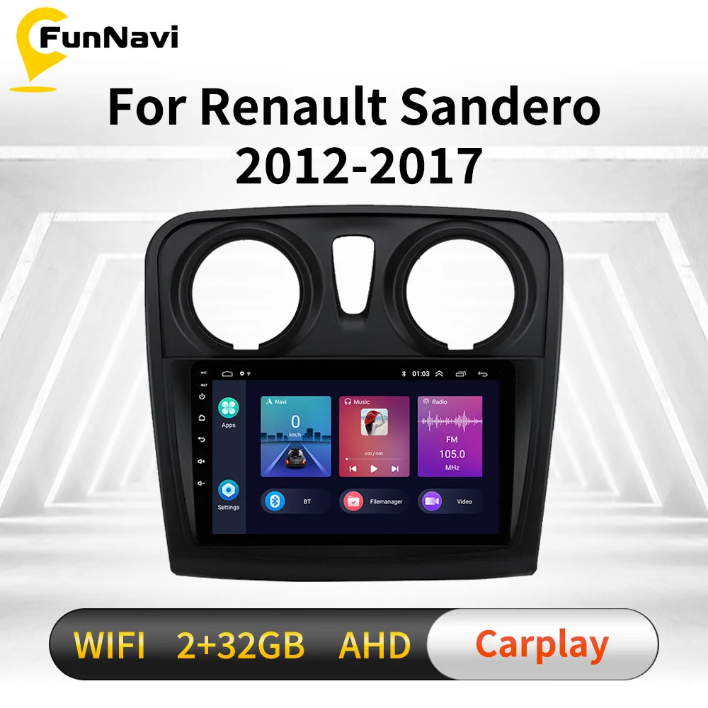 Автомагнитола 2 Din Android Автомобильная стерео для Renault Dacia Sandero 2012-2017 Мультимедийная