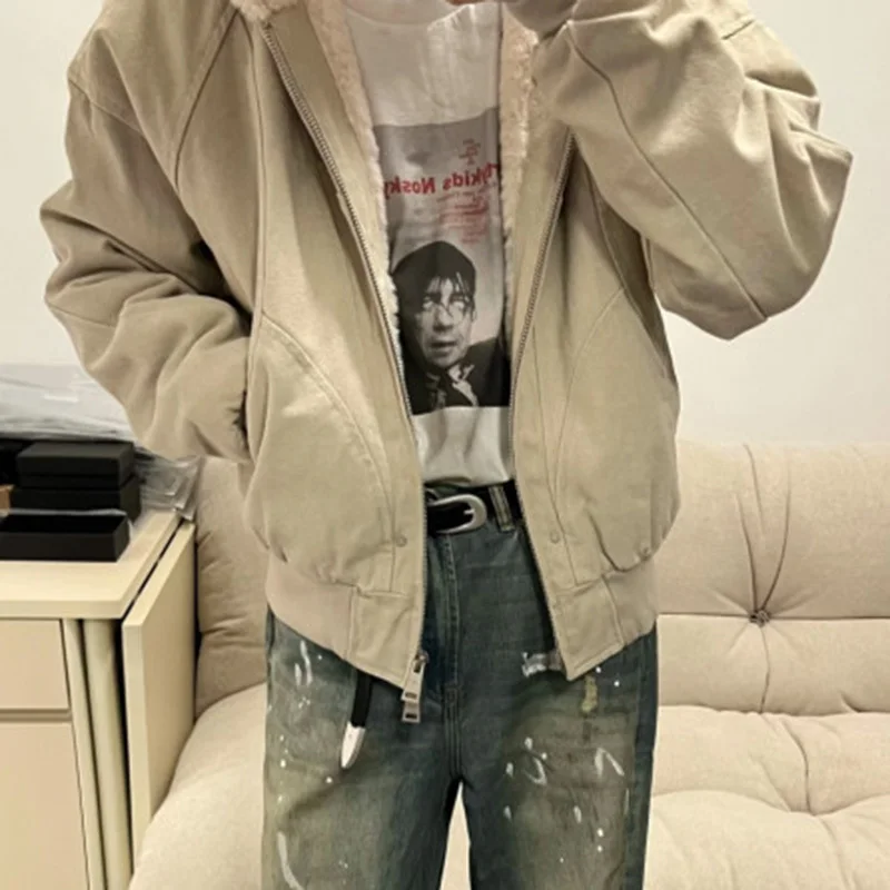 FEWQ бархатное пальто мужское осенне-зимнее новое американское винтажное стильное