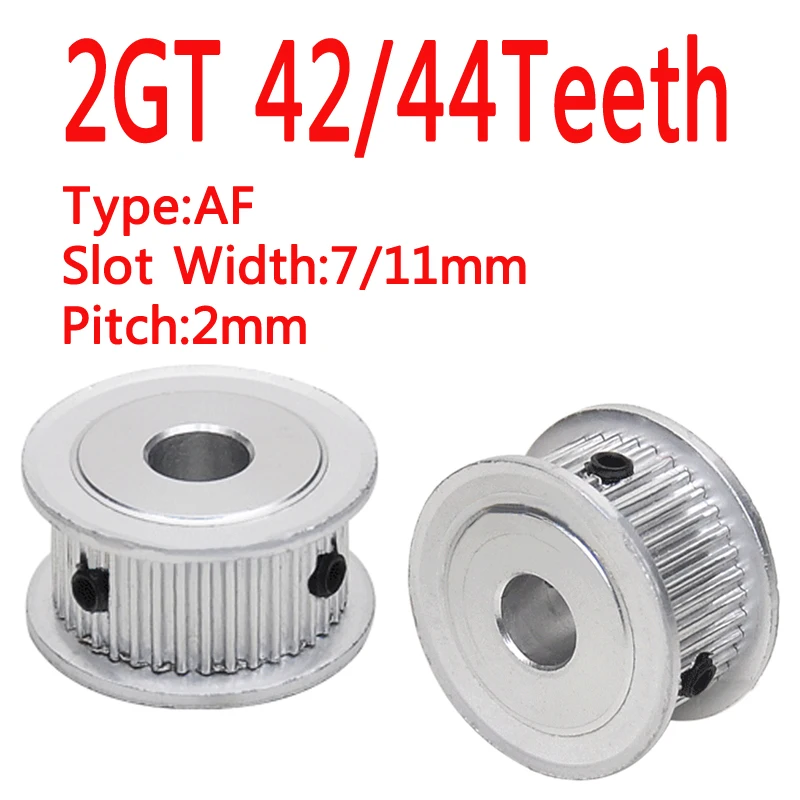 

AF Type GT2 42/44 Teeth Aluminum Timing Belt Pulley Synchronous Wheel Slot Width 7/11mm Bore 6-15mm 2GT42T 2GT44T Idler Pulley