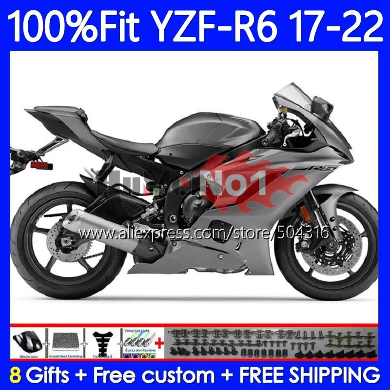 

OEM Корпус для YAMAHA глянцевый серый YZF R6 600 R 6 CC YZF600 YZFR6 17 18 19 157MC.7 YZF-R6 2017 2018 2019 инъекция обтекатель