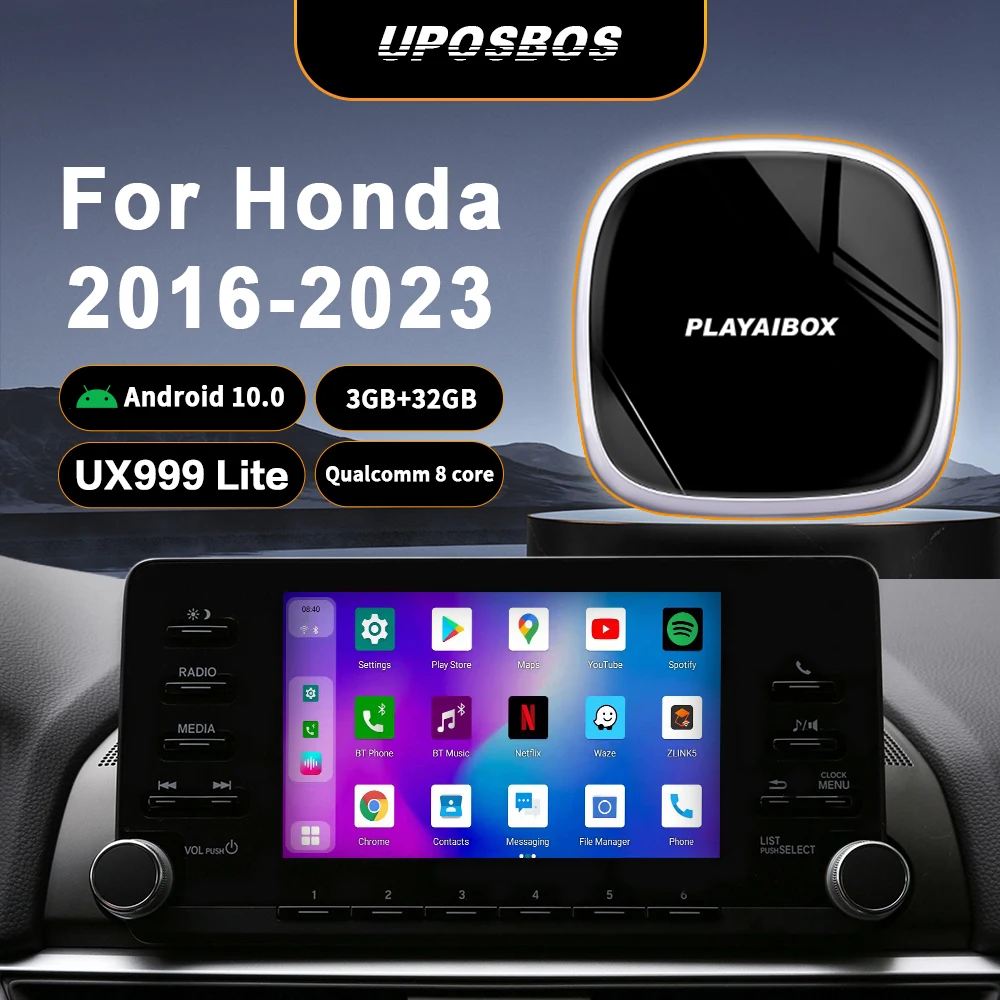 

IP TV беспроводной Carplay TV Box Android 10 авто Qualcomm 450 Netflix Youtube Spotify для Honda 2016-2023 OEM Carplay аксессуары