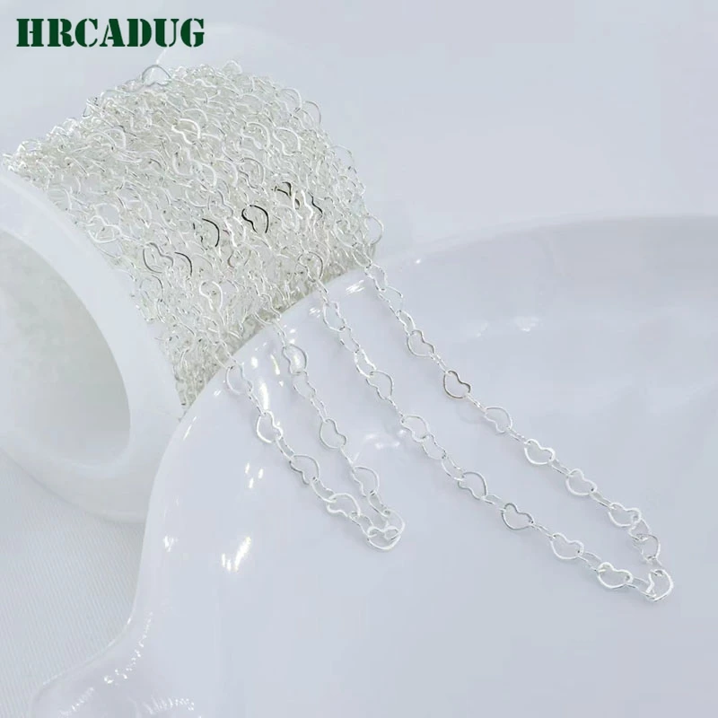 Women's Neck Chain 18K Gold Plated Metal Love Heart Clavicle Chains For DIY Female Necklace Bracelet Jewelry Making Accessories