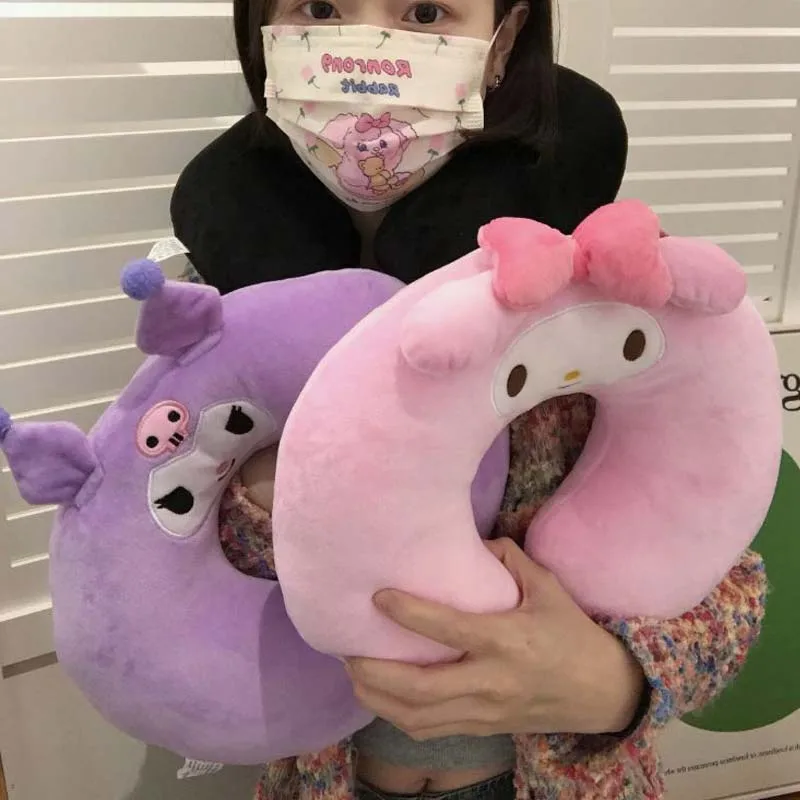 

Cartoon Hello Kittys Kuromi Sanrioes Neck-Pillow Melody Cinnamoroll Student Office Rest Sleep Soft Neck Support Pillow Gift Toy