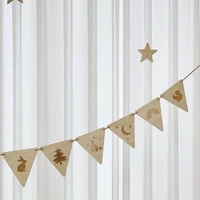practical party triangle flag reusable wooden birthday baby shower hanging banner party garland party bunting