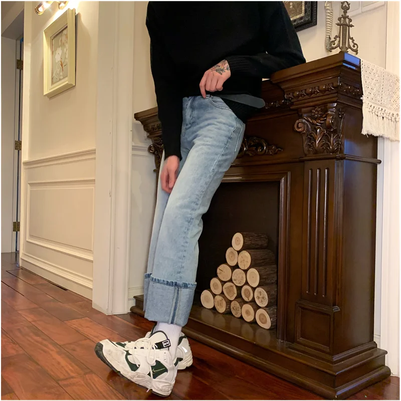 Streetwear Men 2022 New Recreational Comfortable Black Jeans Loose Temperament Versatile Wide Leg Bell-bottoms Autumn Female Y2k