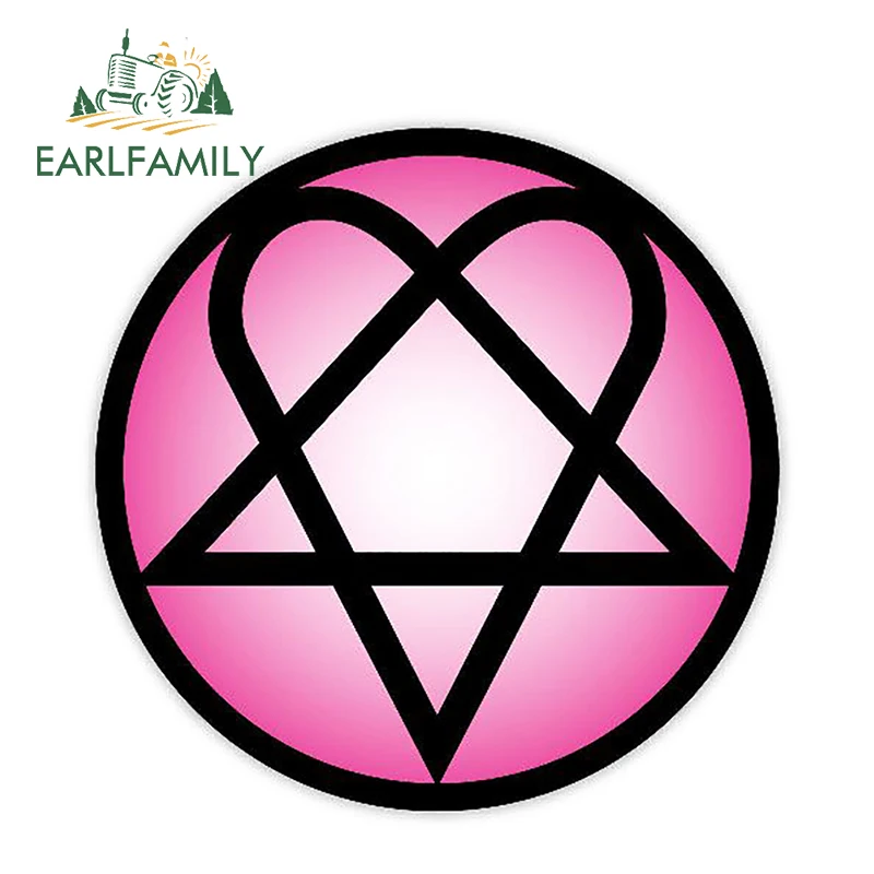 

EARLFAMILY 13 см x 13 см розовая наклейка в виде сердцевидной звезды забавная наклейка для стайлинга автомобиля водонепроницаемое украшение для автомобиля с мотором графические наклейки для автомобиля