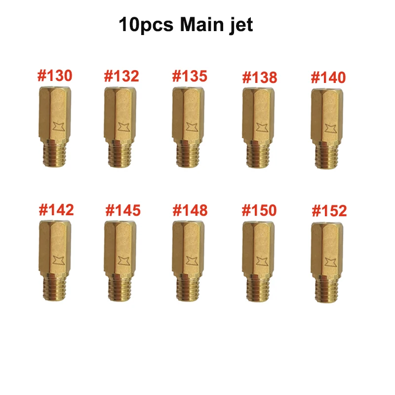

10 шт. PWK PWM Jet мотоциклетный карбюратор, основные форсунки, медленные пилотные форсунки для Keihin OKO CVK NSR KSR, набор карбюраторов, форсунки Carburador