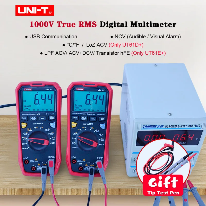 With gifts Upgraded Version UT61E+ UT61D+ UT61B+ Digital Multimeter True RMS AC/DC Voltage Current Resistance Capacitance Tester