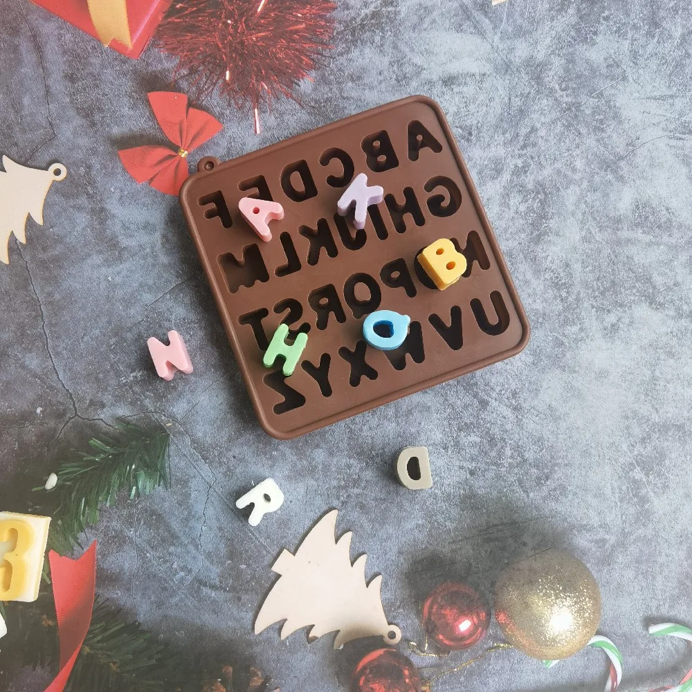 

Silicone Chocolate Mold 26 Letter Number Chocolate Baking Tools Non-stick Silicone Cake Mold Jelly And Candy Mold 3D Mold DIY
